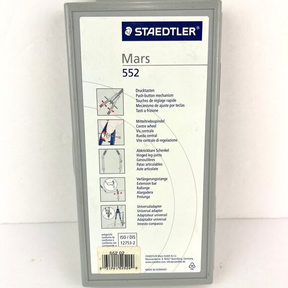 Staedtler Mars #552 4 pc Compass Set - Picture 2 of 3